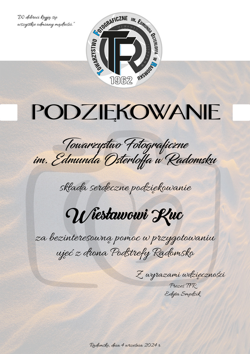 podziękowanie W Kuc